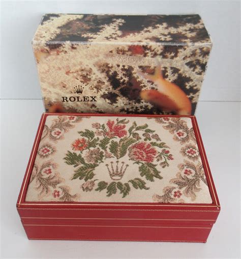 rolex 60.01.2|Vintage Rolex 60.01.2 Red Leather & Tapestry Box, w/ Insert and .